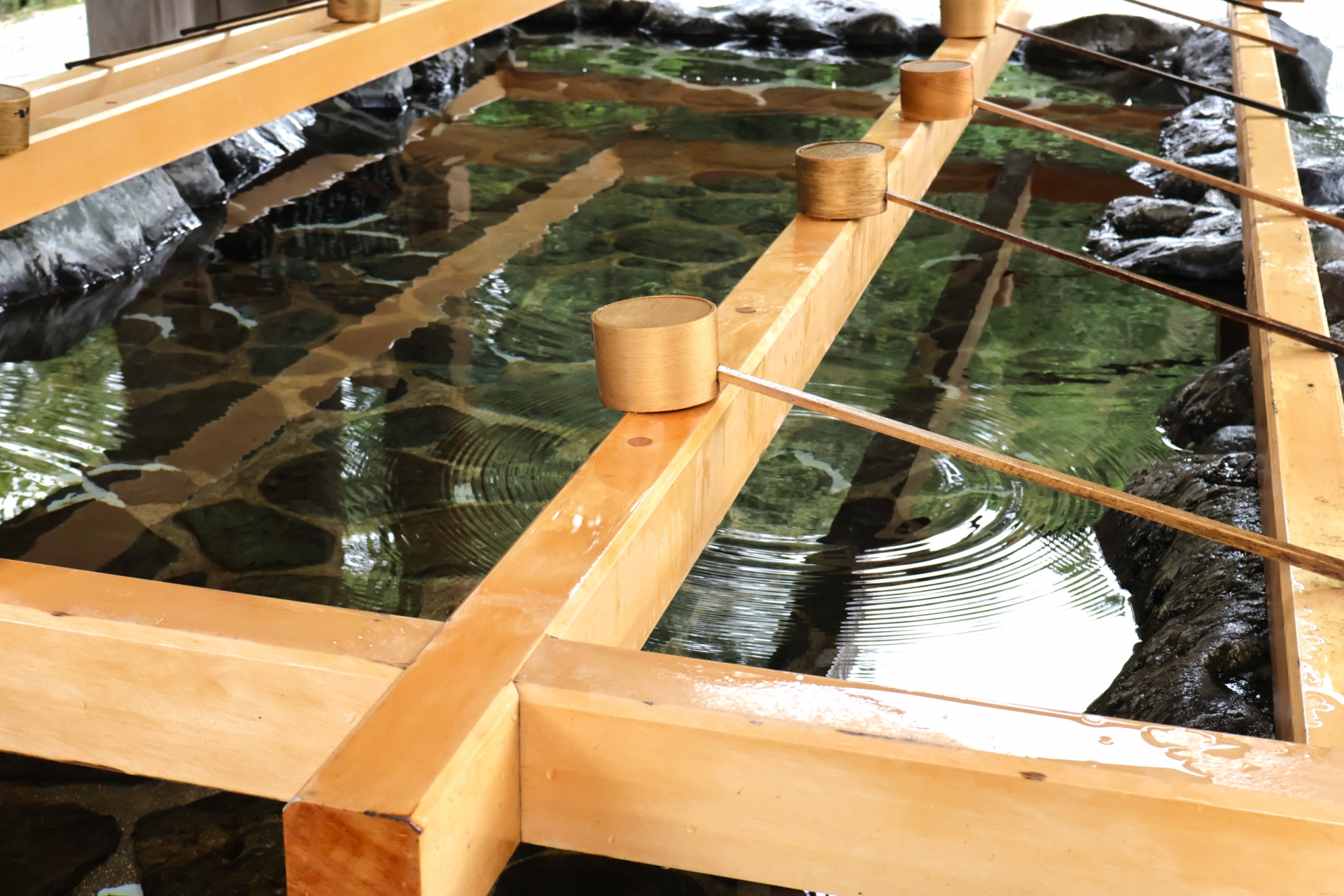 手順1 手のお清め