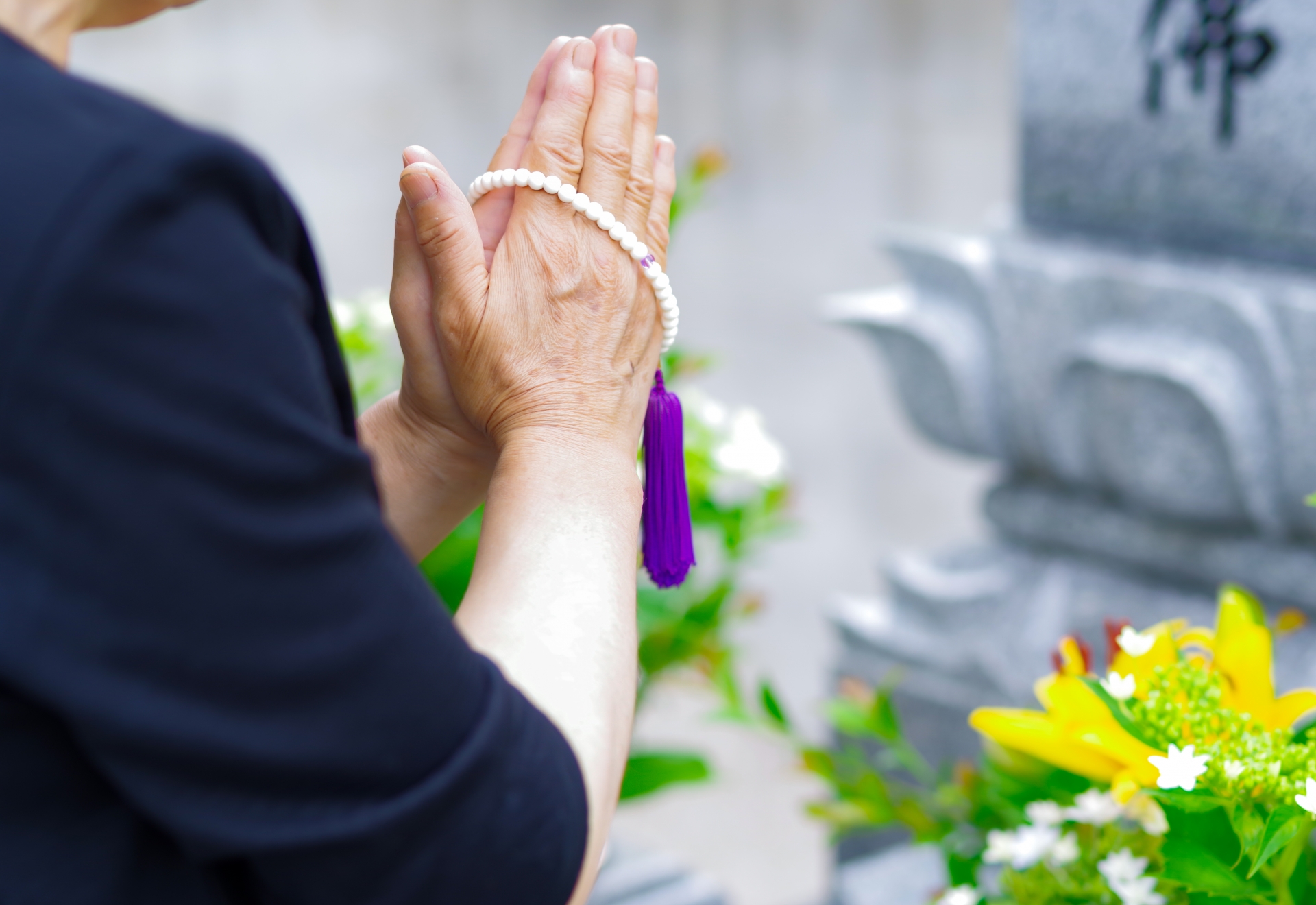 手順4 手を合わせて拝む